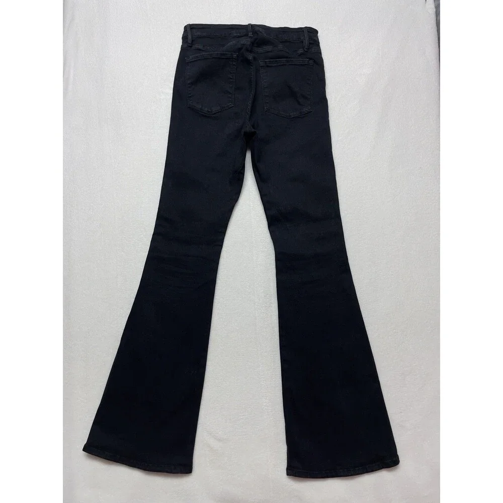 Frame Le One Flare Women's High-Rise Stretch Black Jeans Size 2